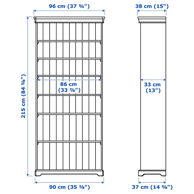LIATORP Bookcase, white, 96x215 cm IKEA