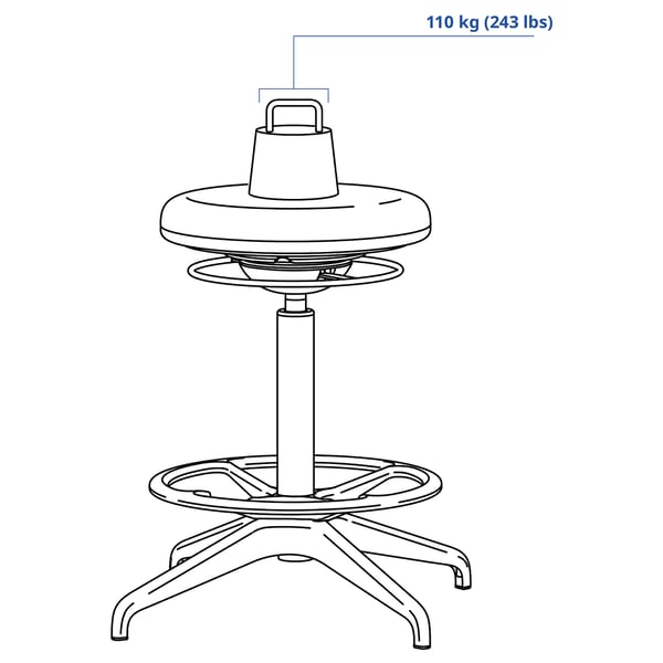 LIDKULLEN Active sit/stand support, Gunnared dark grey