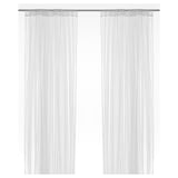 LILL Net curtains, 1 pair, white/with rod pocket, 280x250 cm