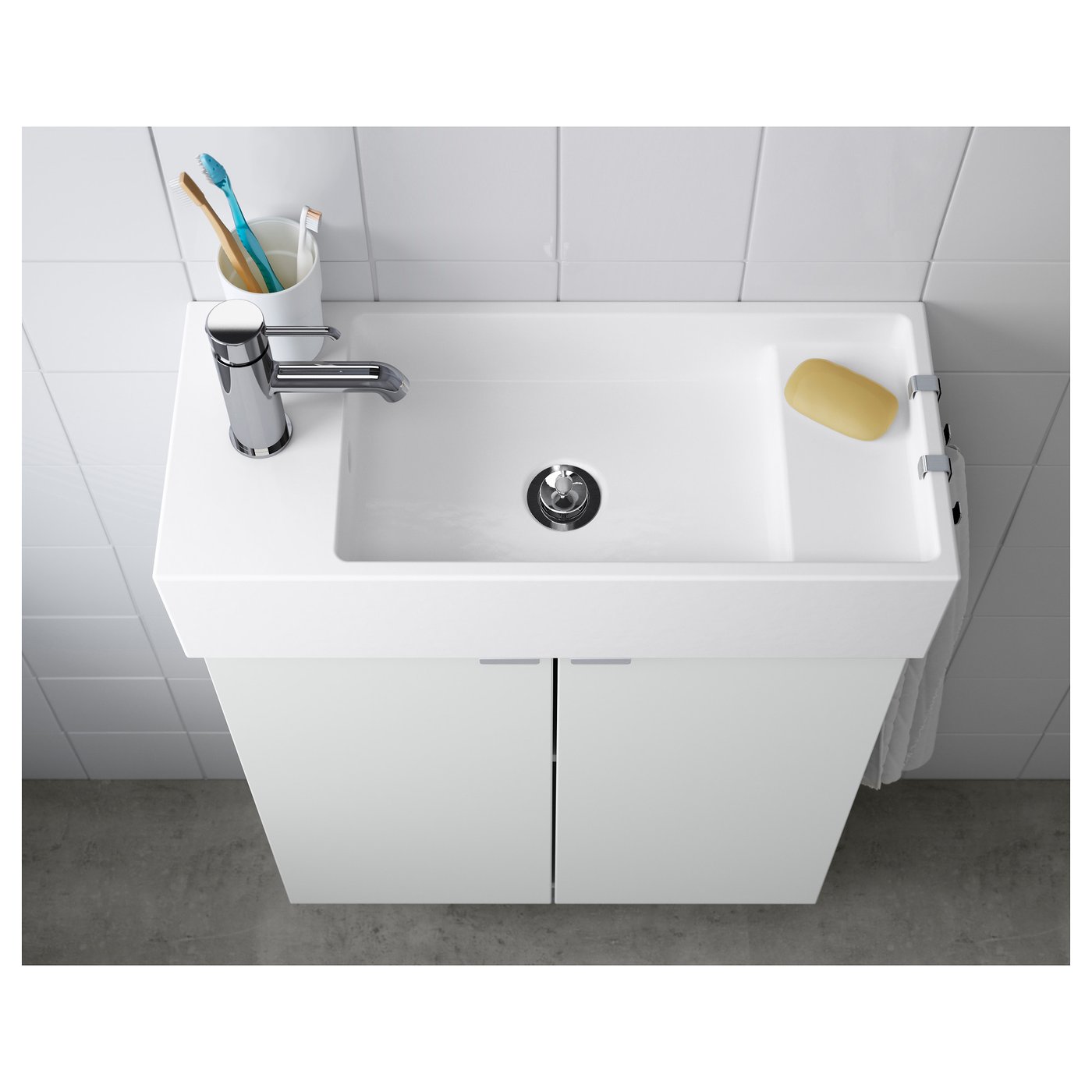 LILLÅNGEN Single washbasin, white, 62x27x14 cm IKEA