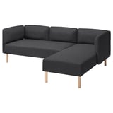 LILLEHEM 3-seat modular sofa w chaise longue, Gunnared/dark grey wood