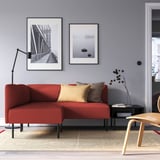 LILLEHEM Modular corner sofa, 2-seat, Gunnared/brown-red metal