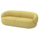 Modern LILLESÄTER sofa, yellow, curved design, fabric & foam.