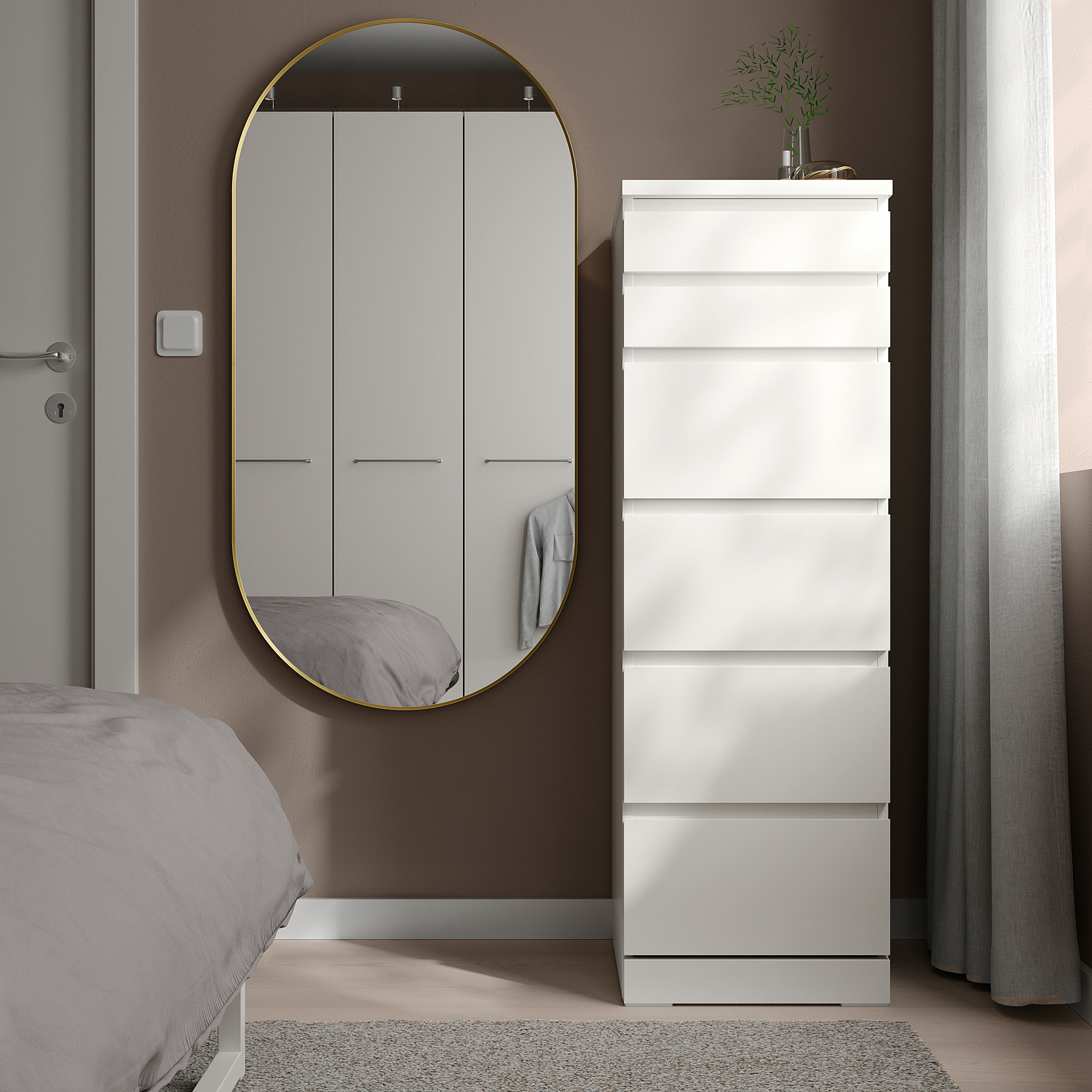 LINDBYN Mirror, goldcolour, 60x120 cm IKEA