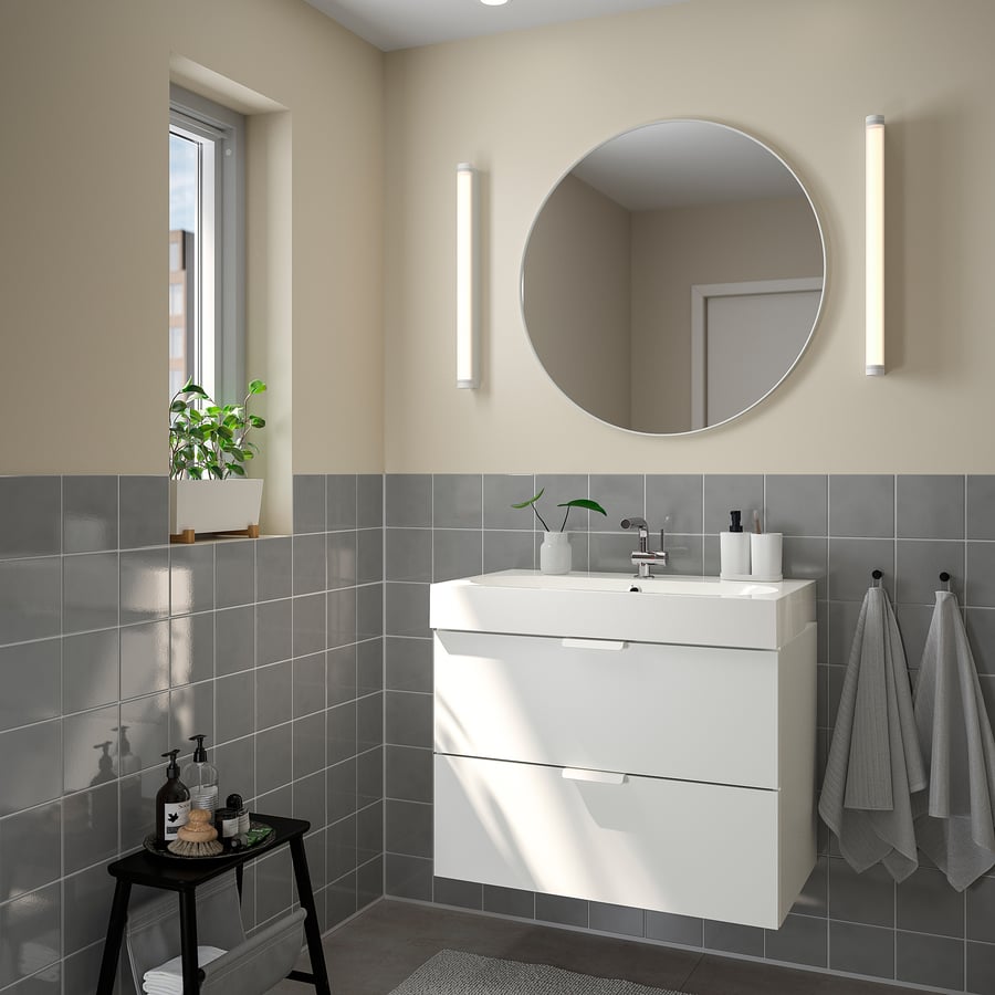 LINDBYN Mirror, white, 80 cm IKEA