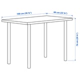 LINNMON / ADILS Desk, white stained oak effect/white, 100x60 cm