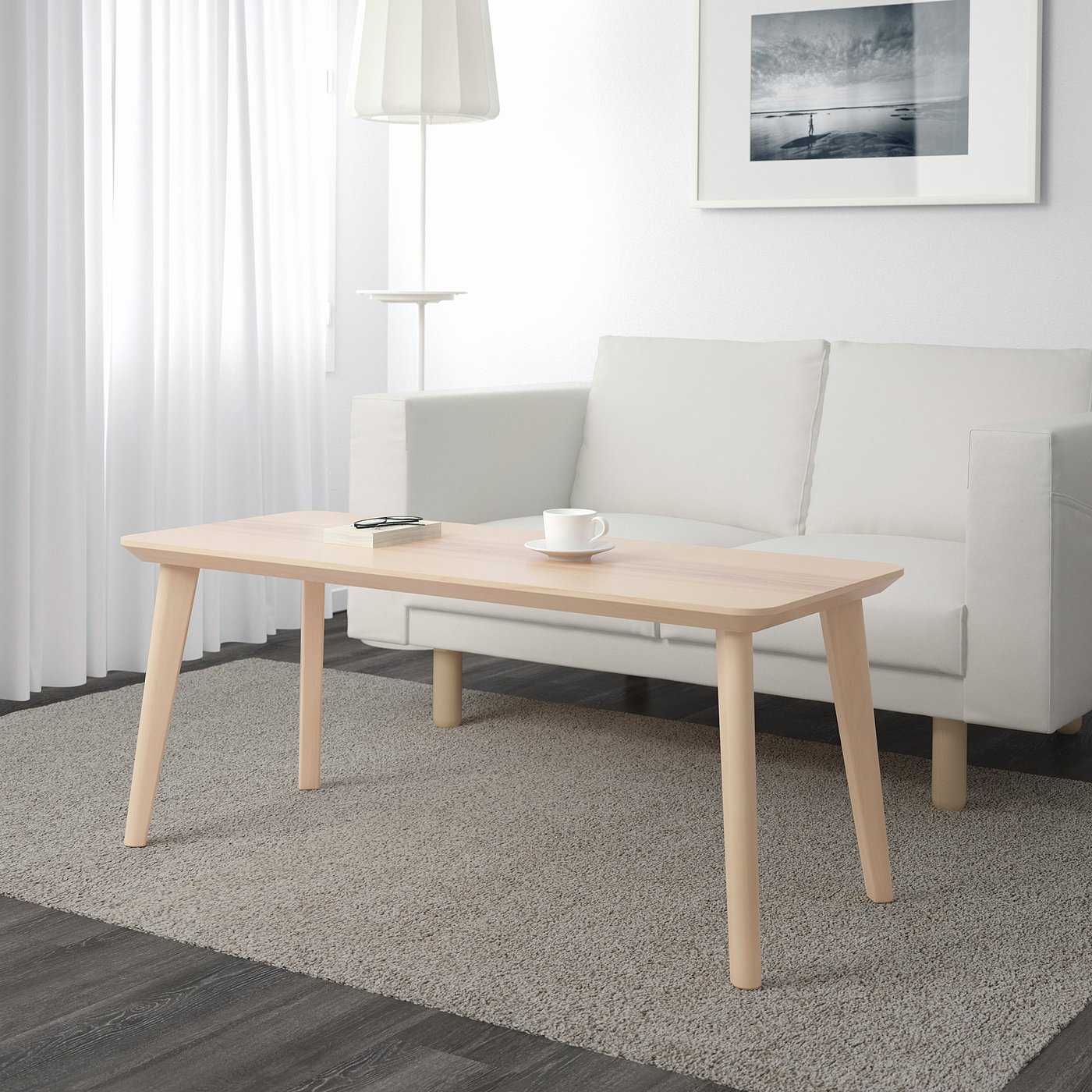 LISABO Coffee table, ash veneer, 118x50 cm IKEA