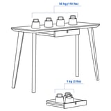 LISABO Desk, ash veneer, 118x45 cm