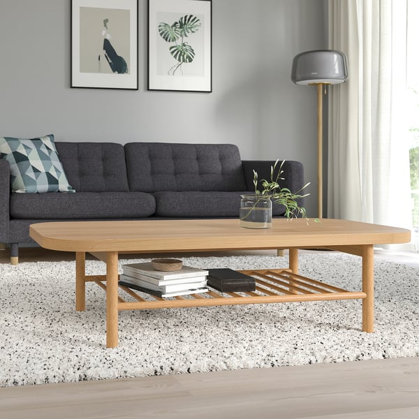 LISTERBY Coffee table, oak veneer, 140x60 cm