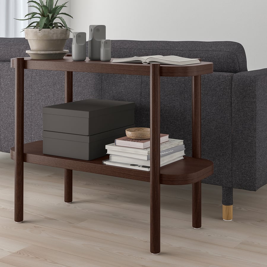 LISTERBY console table, dark brown stained oak veneer, 92x38x71 cm - IKEA