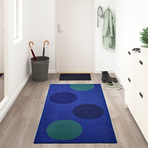 LJÖRSLEV Rug, low pile, blue/green IKEA