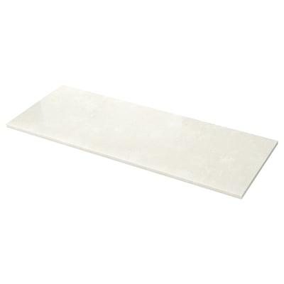 LOCKEBO Custom made worktop, light grey/white marble effect/glass composite, 1 m²x2.0 cm