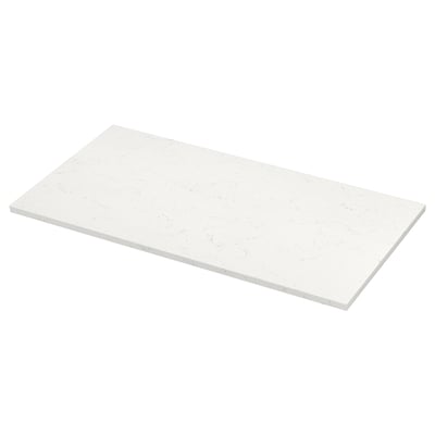 LOCKEBO Custom made worktop, white marble effect/glass composite, 1 m²x4.0 cm