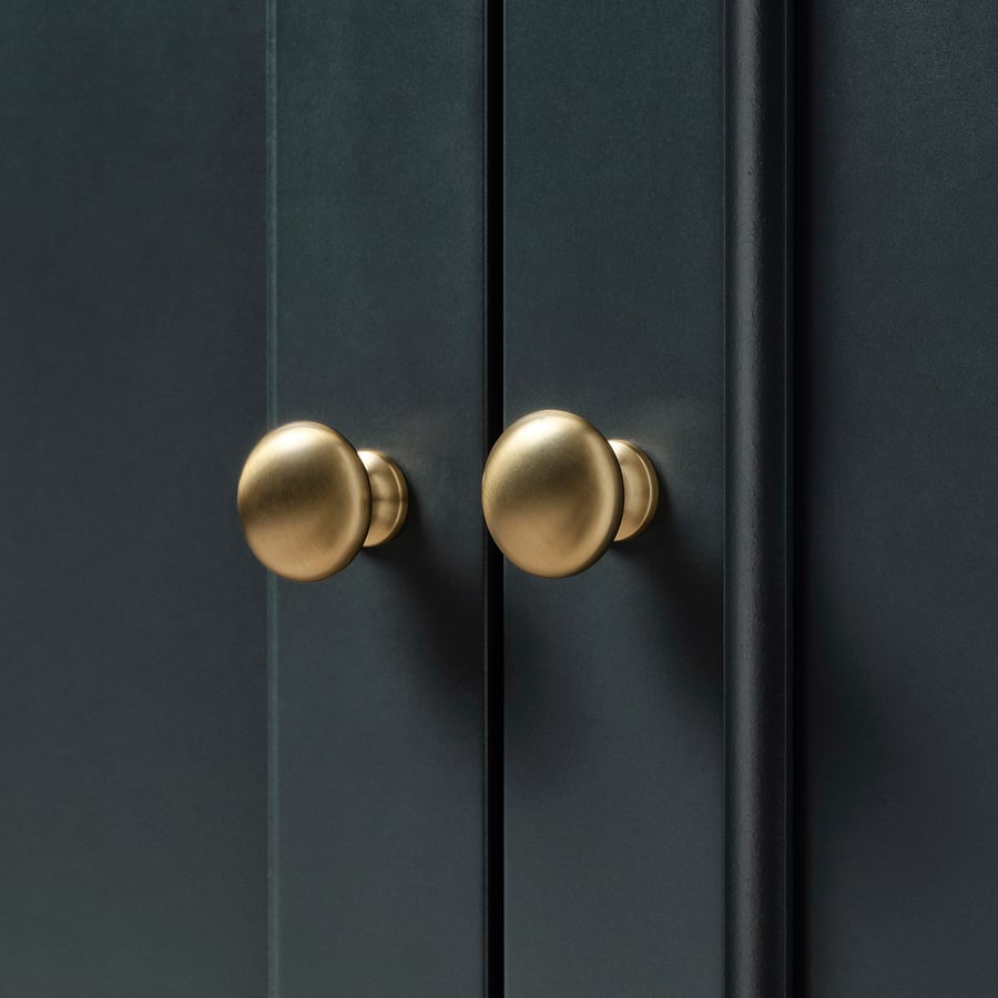 LOMMARP with glass doors, dark bluegreen, 86x199 cm IKEA