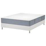 LYNGÖR Divan bed, Vågstranda firm/light blue white, Queen