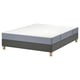 LYNGÖR Divan bed, Vesteröy extra firm/light blue dark grey, Double