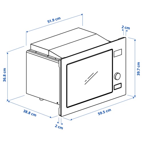 Illustration with measurements for the product: MÅGEBO.