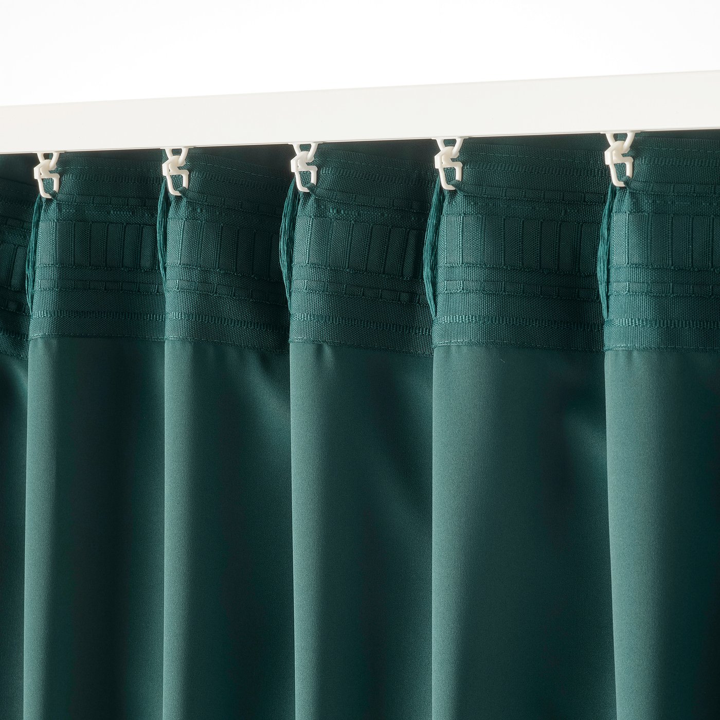 teal curtains