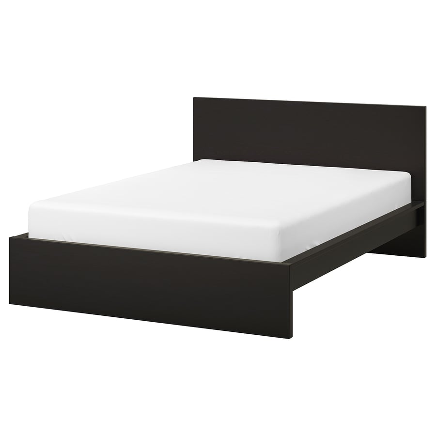 MALM bed frame, high, blackbrown, Double IKEA