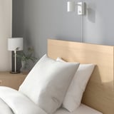 MALM Bed frame, high, w 2 storage boxes, white stained oak veneer, Single