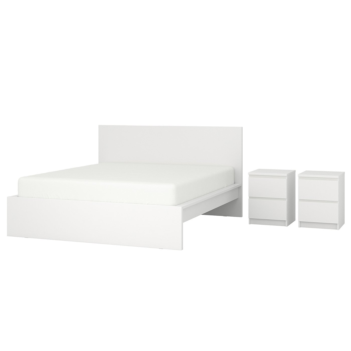 MALM bedroom furniture, set of 3, white, 180x200 cm IKEA