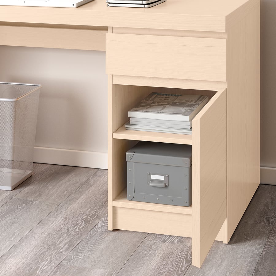 MALM desk, white stained oak veneer, 140x65 cm IKEA