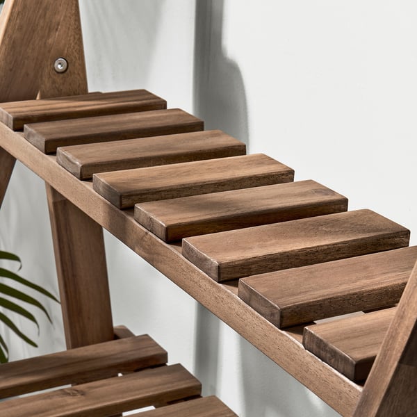 MANNAASK Plant stand with hanger, indoor/outdoor acacia, 140 cm