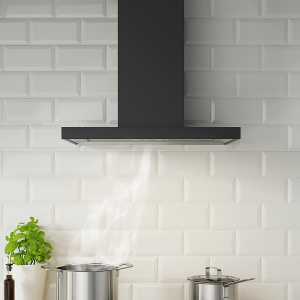 MATÄLSKARE Wall mounted extractor hood, black - IKEA
