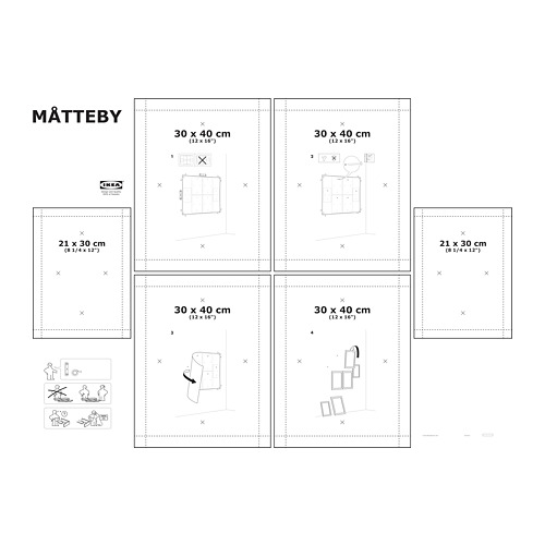MÅTTEBY Wall template, set of 4 IKEA