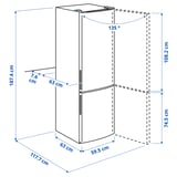 MEDGÅNG Fridge/freezer, IKEA 500 freestanding/stainless steel, 219/83 l