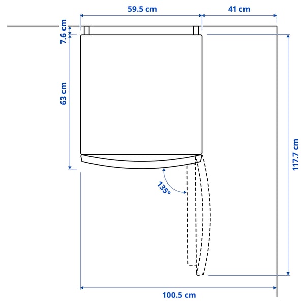 MEDGÅNG Fridge/freezer, IKEA 500 freestanding/stainless steel, 219/83 l