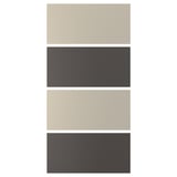MEHAMN 4 panels for sliding door frame, dark grey/grey-beige, 100x201 cm