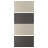 MEHAMN 4 panels for sliding door frame, dark grey/grey-beige, 100x236 cm