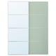 MEHAMN/AULI Pair of sliding doors, aluminium double sided/light green mirror glass, 150x201 cm