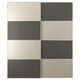MEHAMN Pair of sliding doors, aluminium double sided/dark grey grey-beige, 200x236 cm