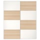 MEHAMN Pair of sliding doors, double sided/white stained oak effect white, 200x236 cm