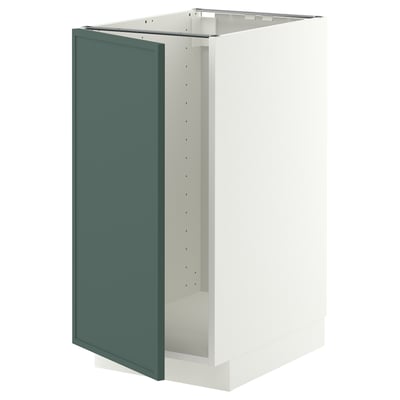 METOD Base cab f sink/waste sorting, white/Aspudden dark grey-green, 40x60x80 cm