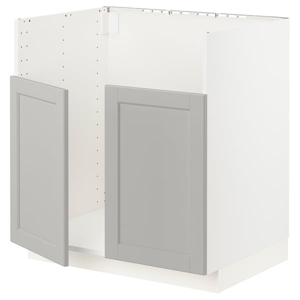 METOD Base cab f TALLSJÖN sink, white/Lerhyttan light grey, 80x60x80 cm