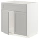 Option: METOD Base cabinet f sink w 2 doors/front, white/Lerhyttan light grey, 80x60x80 cm