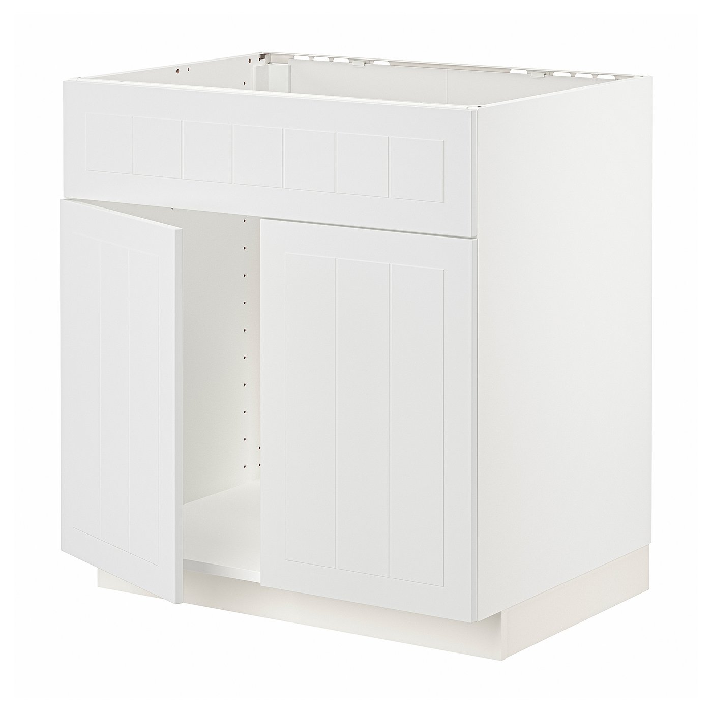 METOD base f sink w 2 doors/front, white/Stensund white