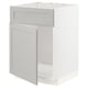 METOD Base cabinet f sink w door/front, white/Lerhyttan light grey, 60x60x80 cm