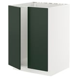 METOD Base cabinet for sink + 2 doors, white/Havstorp deep green, 60x60x80 cm