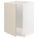 METOD Base cabinet for sink, white/Havstorp beige, 60x60x80 cm