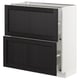 METOD Base cabinet with 2 drawers, white Maximera/Lerhyttan black stained, 80x37x80 cm