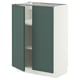 METOD Base cabinet with shelves/2 doors, white/Aspudden dark grey-green, 60x37x80 cm