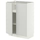METOD Base cabinet with shelves/2 doors, white/Aspudden light grey, 60x37x80 cm