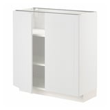 METOD Base cabinet with shelves/2 doors, white/Stensund white, 80x37x80 cm