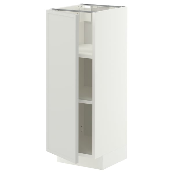 METOD Base cabinet with shelves, white/Aspudden light grey, 30x37x80 cm