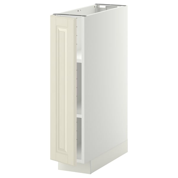 METOD Base cabinet with shelves, white/Bodbyn off-white, 20x60x80 cm