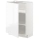 METOD Base cabinet with shelves, white/Voxtorp high-gloss/white, 60x37x80 cm